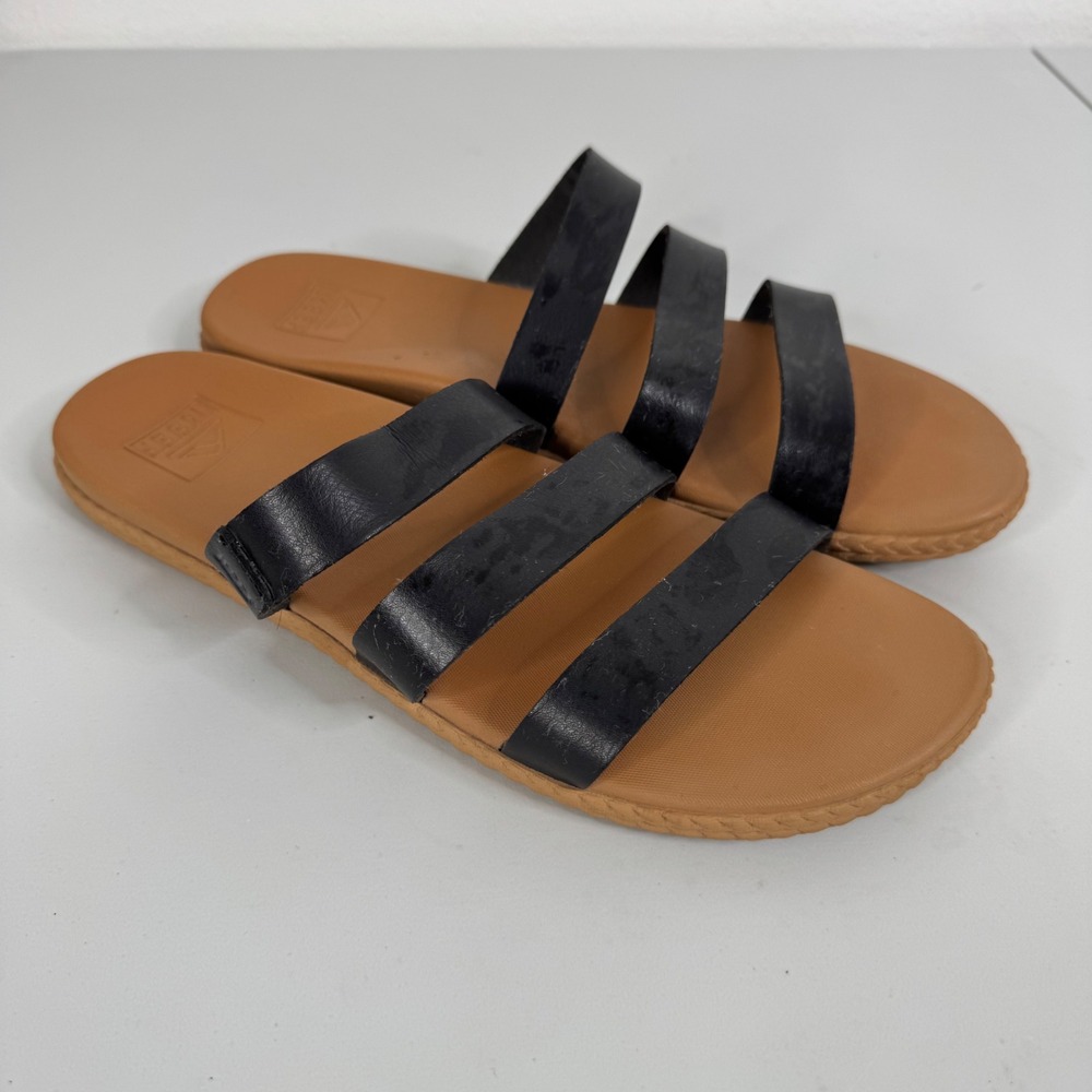 Reef Black Strappy Sandals Size‎ 9